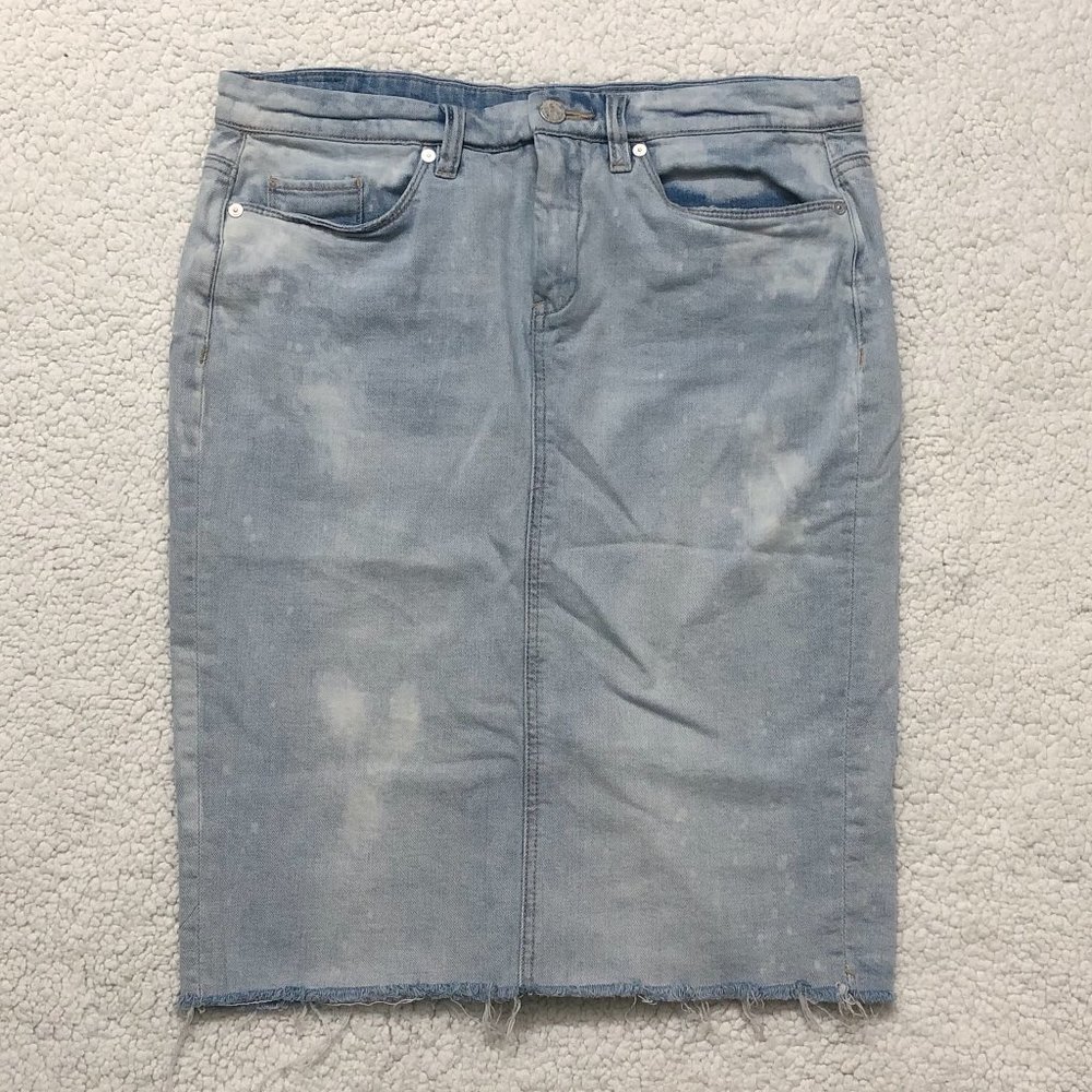 Blank NYC Light Wash Denim Pencil Skirt